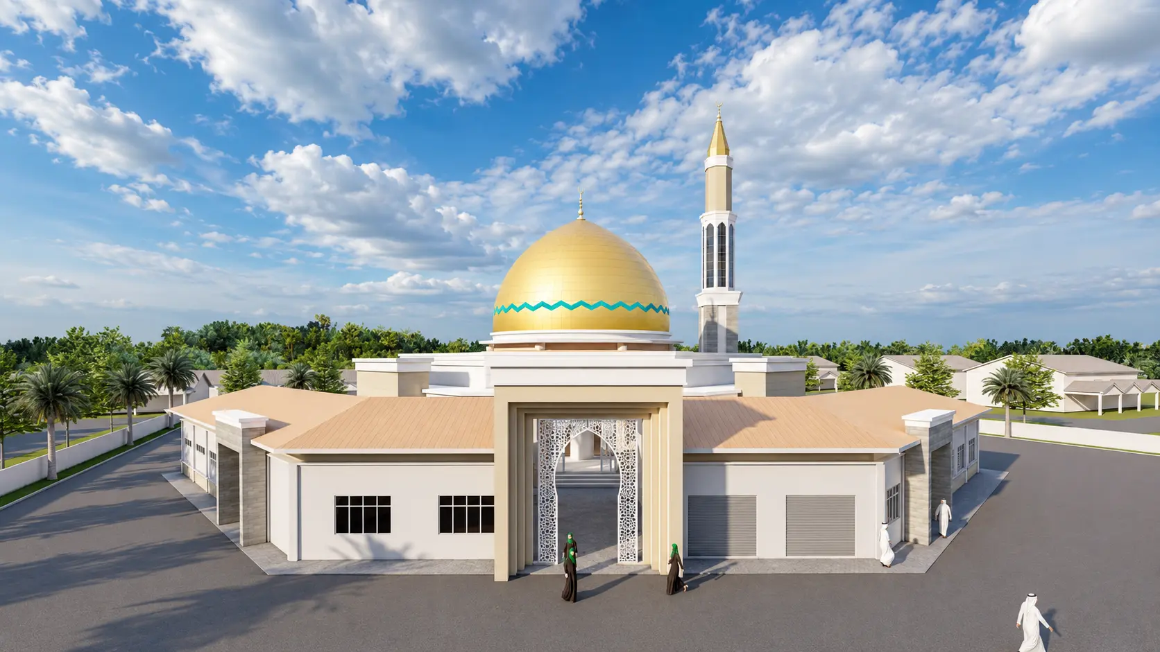 Pandangan pintu masuk cadangan Masjid Kariah Bandar Mutiara