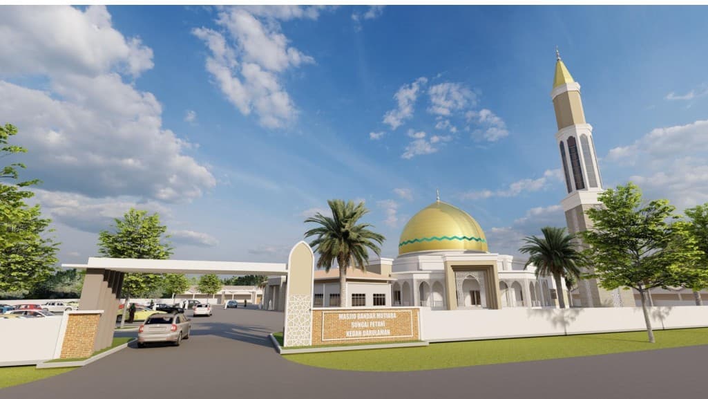 Pandangan hadapan cadangan Masjid Kariah Bandar Mutiara